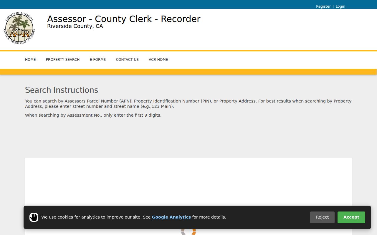Desert Hot Springs records Riverside assessor public access search